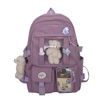 Women's Wind Large Capacity High Korean Cartoon Backpacks