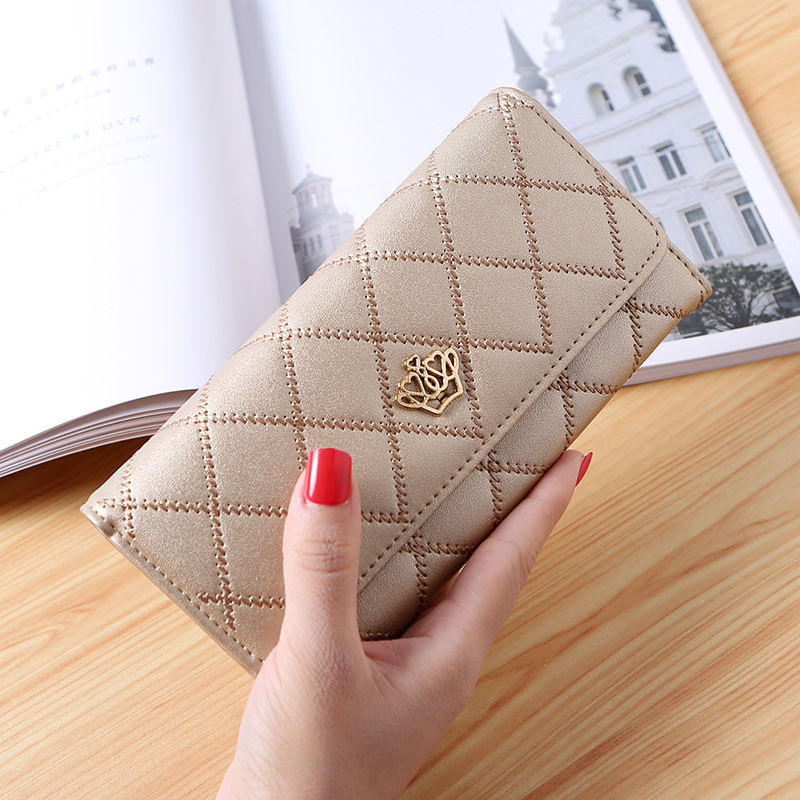 Women's Capacity Long Thin Fashion Mobile Rhombus Ladies Wallets