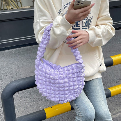 Style Bubble Cloud Dumpling Single Canvas Crossbody Bags