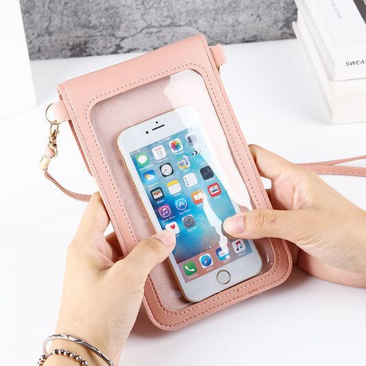 Women's Fashion Leather Touch Screen Mobile Retro Phone Bags