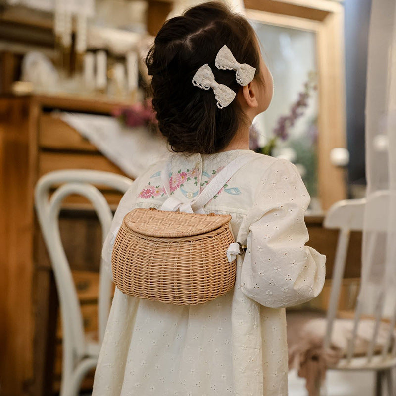 Petits sacs à bandoulière pour enfants en rotin tressé à la main en paille pour garçons