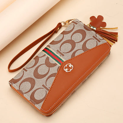 Women's Zip Clutch Long Double Layer Mobile Ladies Wallets