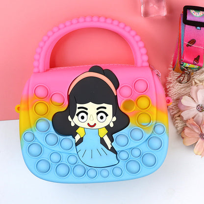 Killer Pioneer Cartoon Color Silicone Portable Children's Coin Purse