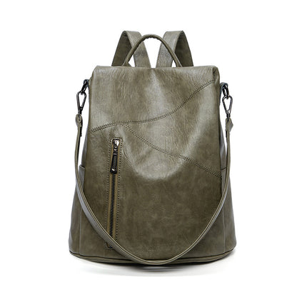 Women's Spring Stylish Versatile Stitched Cowhide Backpacks