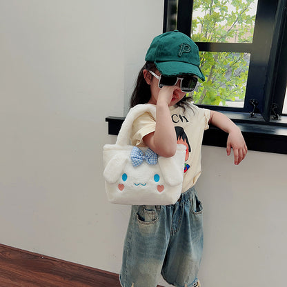 Children's Cute Cartoon Furry Portable Large Capacity Children's Shoulder Bags