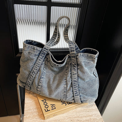 Women's Trend Denim Fashion Simple Temperamental Retro Shoulder Bags