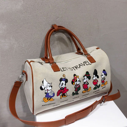 Women's Portable Storage Korean Cartoon Excursion Large Gym Bags