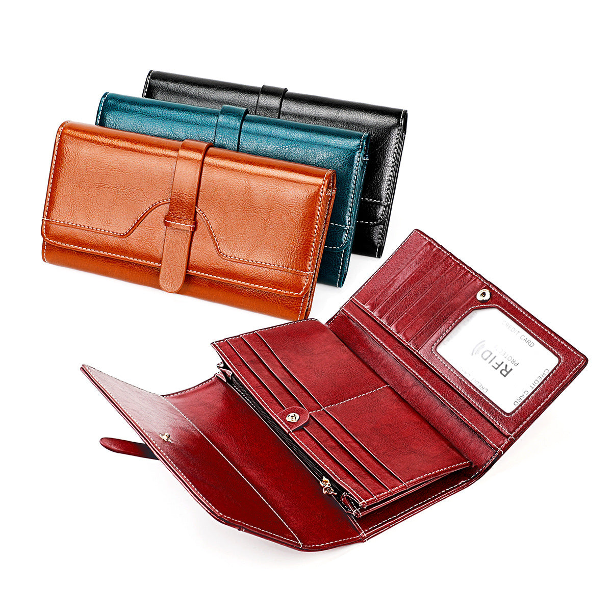 Women's Cool Big Three Fold Mobile Ladies Wallets