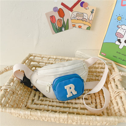 Sac banane de baseball coréen pour garçon, joli sac de couleur contrastée pour enfant