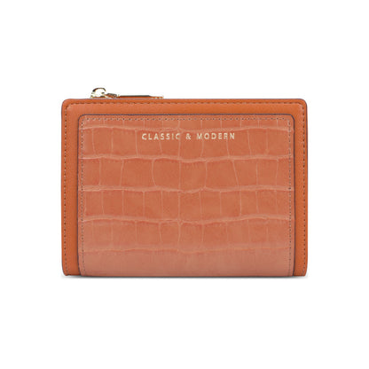 Charming Women's Crocodile Pattern Short Two-fold Ladies Wallets