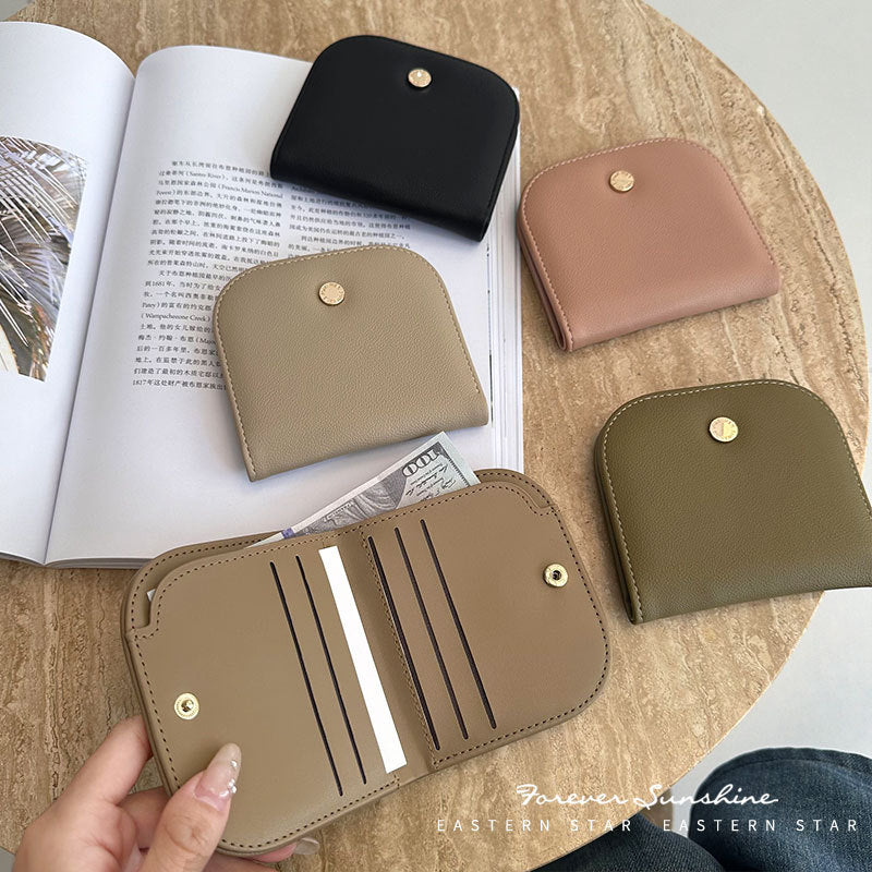 Women's Semicircle Mini Cute Compact Pure Color Ladies Wallets