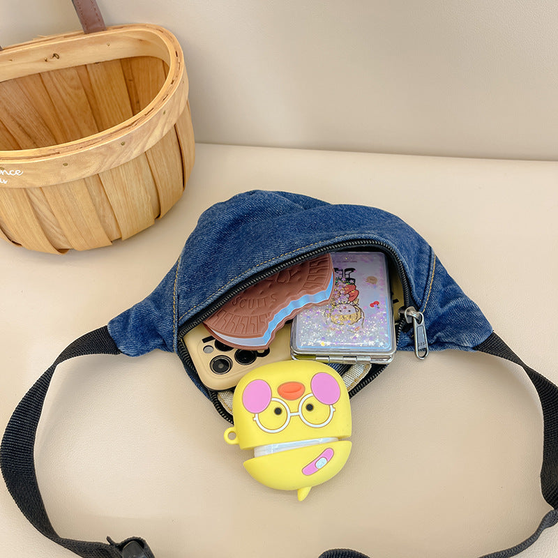 Children's Style Boy Fashion Denim Lightweight Change Children's Waist Packs