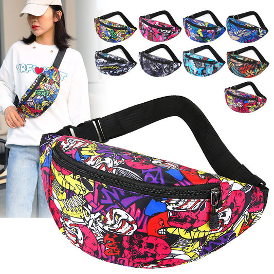 Men's Beautiful Printed Close-fitting Stall Goods Waist Packs