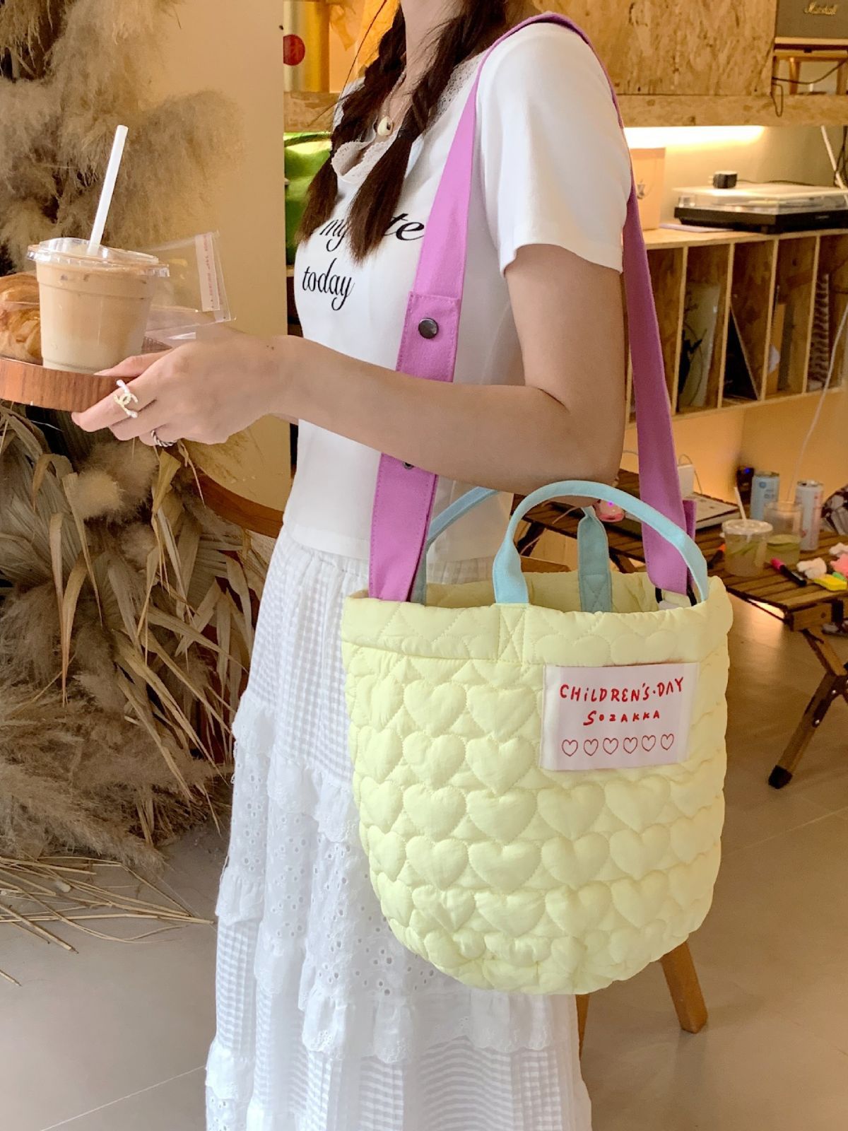 Large Capacity Milk Taro Purple Portable Handbags