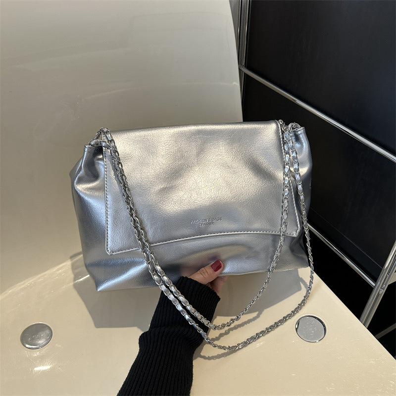 Capacity Fashion Simple Commute Chain Female Early Autumn Easy Shoulder Bags