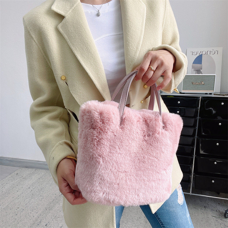 Practical Fashion Faux Fur Rabbit Plush Handbags