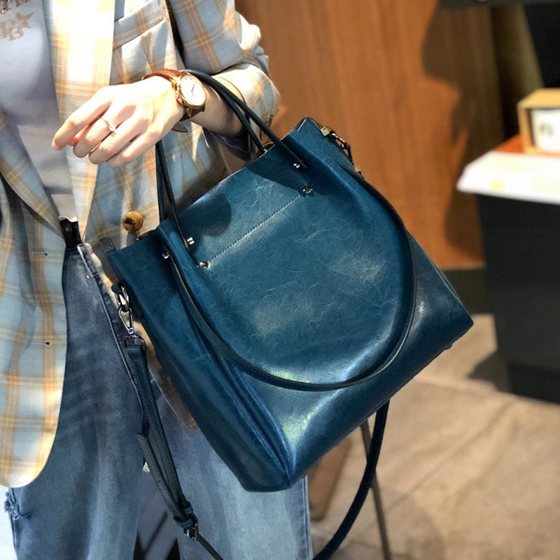 Women's Cow Leather Versatile Commuter Genuine High-grade Bags