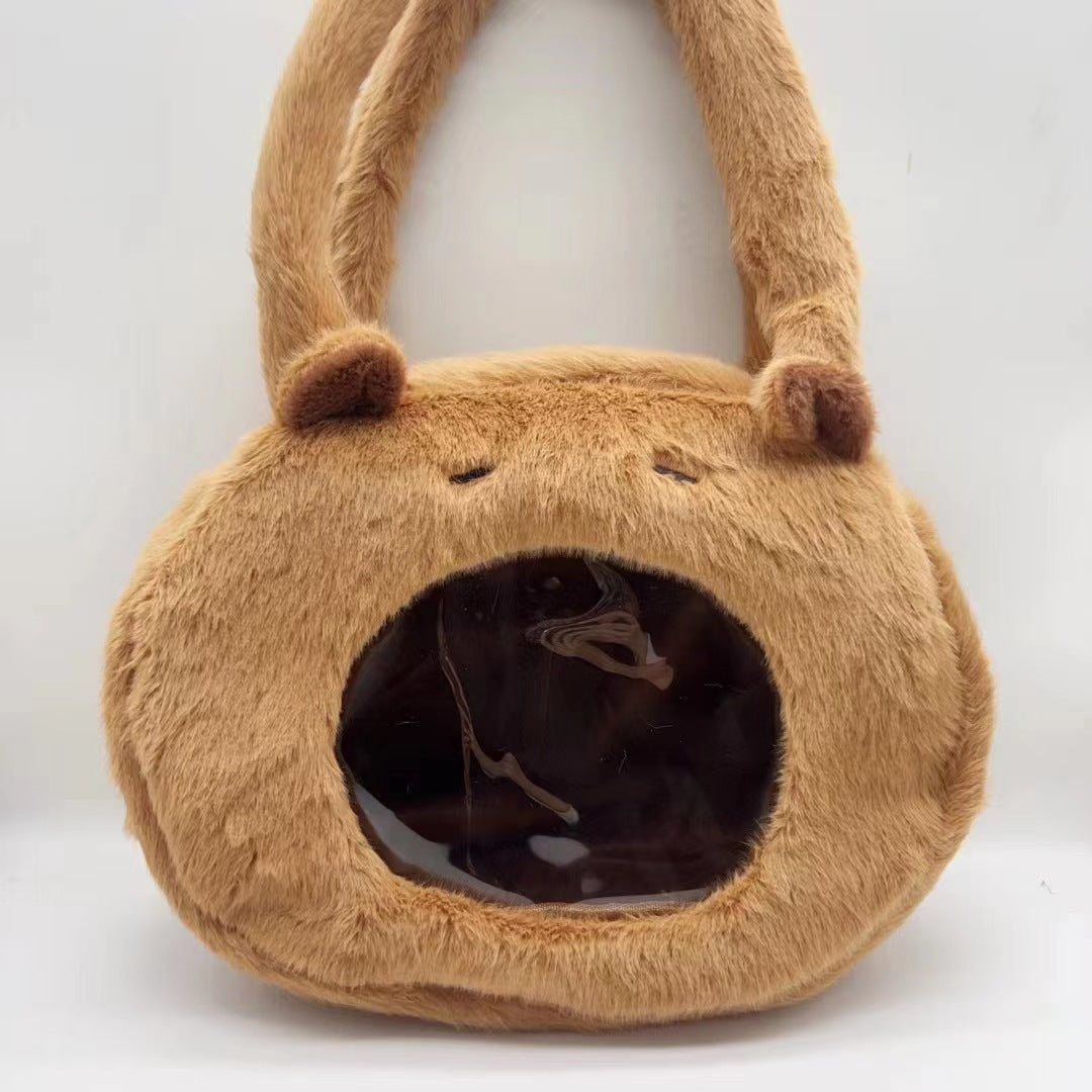 Women's Sweet Potato Capybara Plush Large Capacity Crossbody Bags