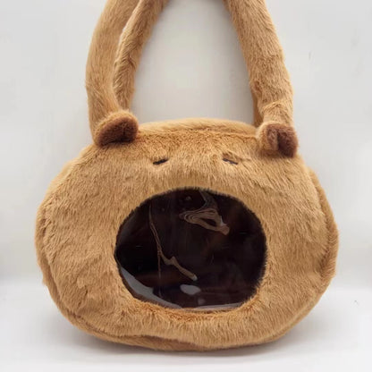 Women's Sweet Potato Capybara Plush Large Capacity Crossbody Bags