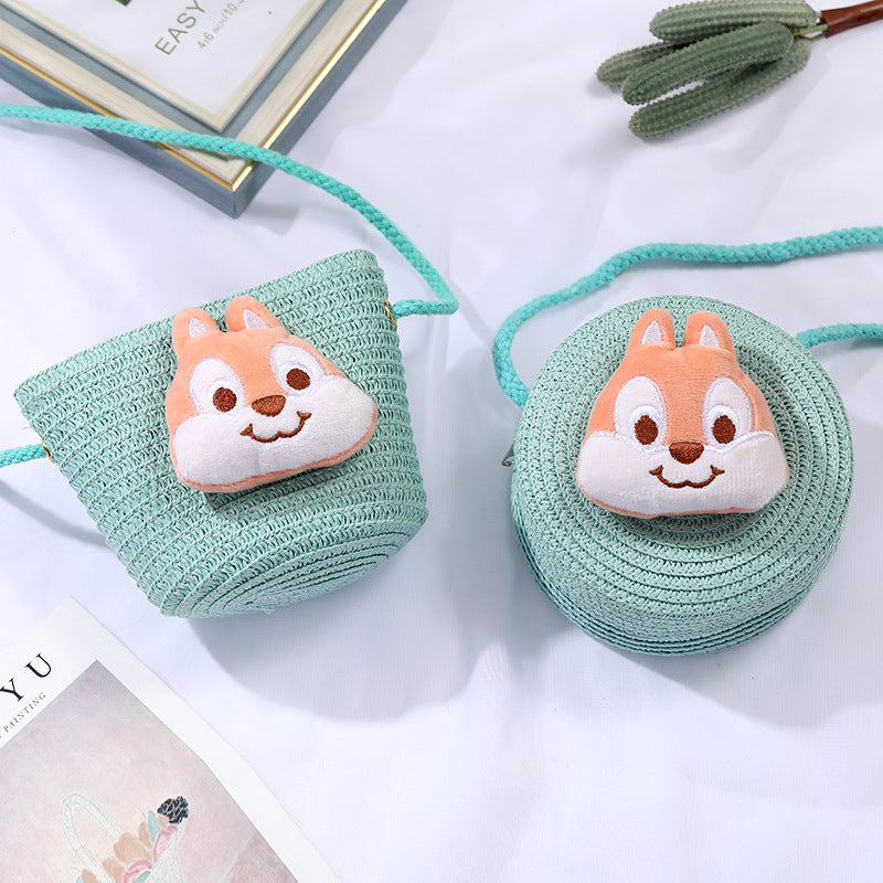 Children's Small Cartoon Doll Cute Straw Woven Children's Coin Purse