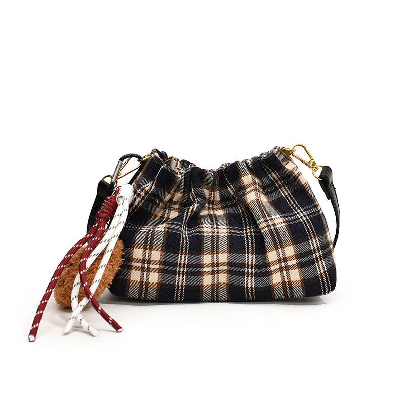 Women's Popular Design Canvas Leopard Plaid Cross Crossbody Bags