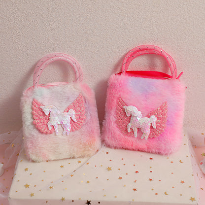 Sacs à bandoulière pour enfants avec motif licorne de dessin animé mignon pour le rangement et l'usure quotidienne