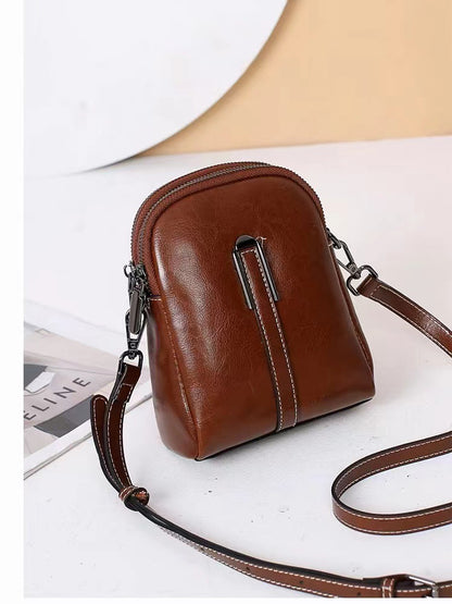 Women's Leather Fashionable Commuter Shell Niche Mini Shoulder Bags