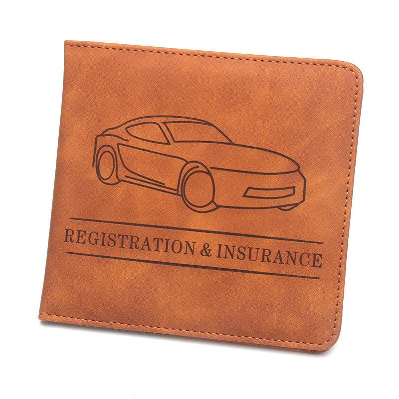 Information Folder Leather Short Motorcycle Driving License Id Package