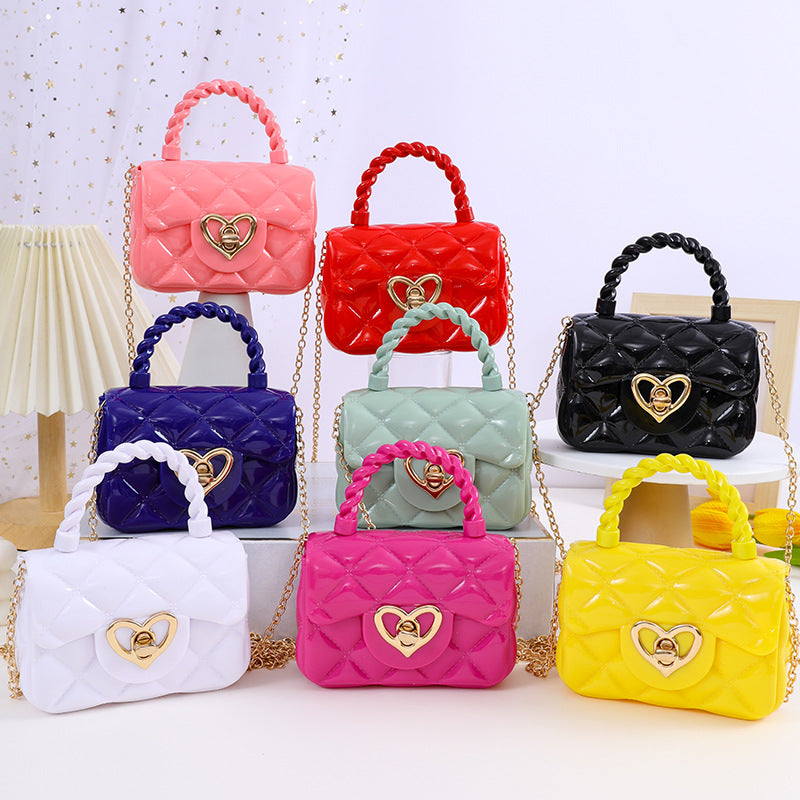 Hot Transparent Jelly Portable Mini Love Crossbody Bags