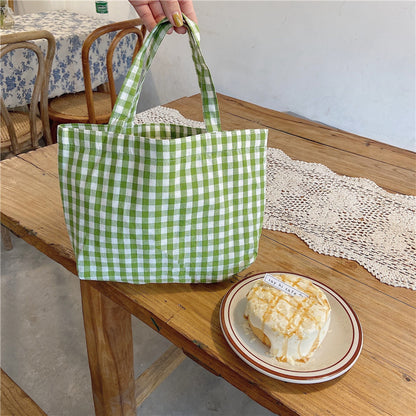 Artistic Portable Lunch Style Plaid Mummy Handbags