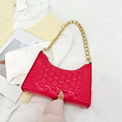 Women's Underarm Textured Simple Design Small Fashion Shoulder Bags