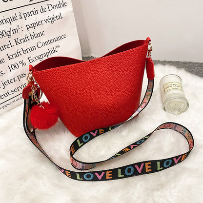 Attractive Printing Girdle Litchi Pattern Decoration Crossbody Bags