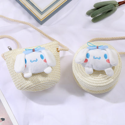 Children's Small Cartoon Doll Cute Straw Woven Children's Coin Purse