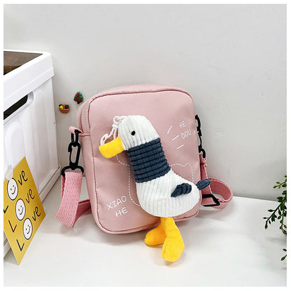 Women's Fashion Nylon Cute Rabbit Female Plaid Shoulder Bags