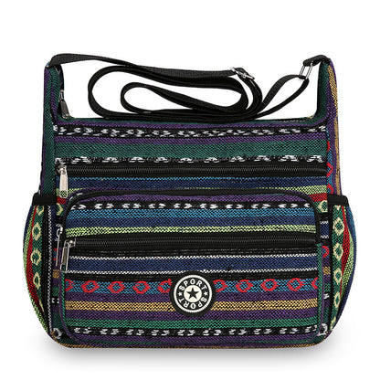 Women's Korean Woven Flower Ethnic Style Stall Backpacks