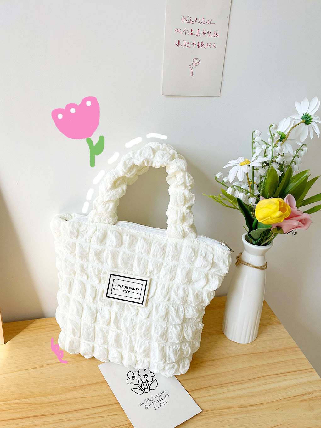 Graceful Popular Bubble Heart Pleated Cloud Handbags