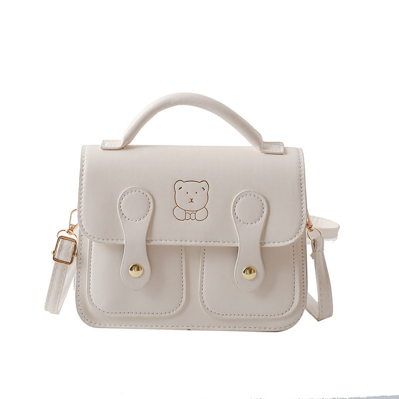 Cute Korean Style Fresh Preppy British Lazy Solid Shoulder Bags