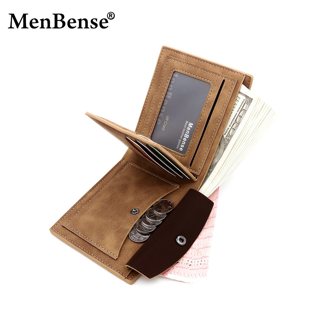 Men's Retro Patchwork Contrast Color Horizontal Version Men's Wallets