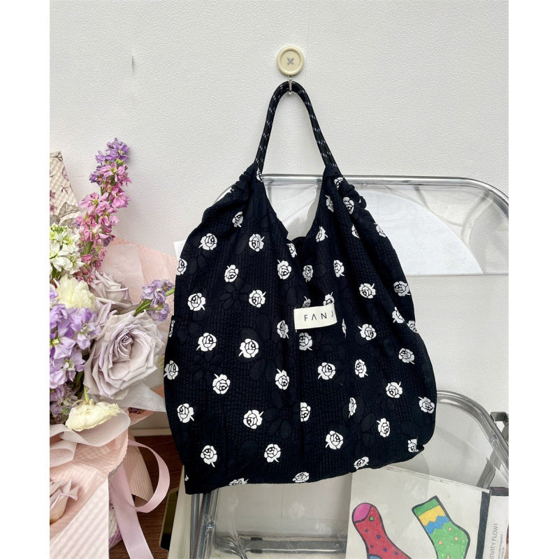 Canvas Large Capacity Totes Drawstring Wind Handbags