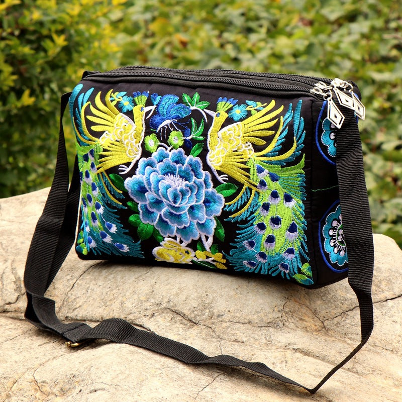 Women's National Style Embroidered For Embroidery Triple Crossbody Bags