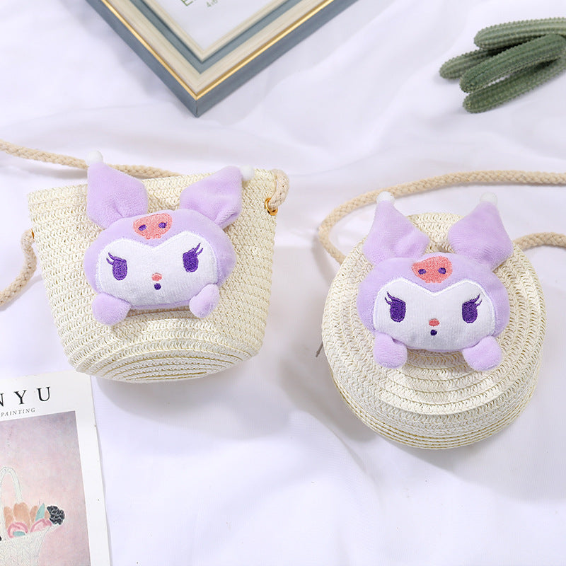 Children's Small Cartoon Doll Cute Straw Woven Children's Coin Purse