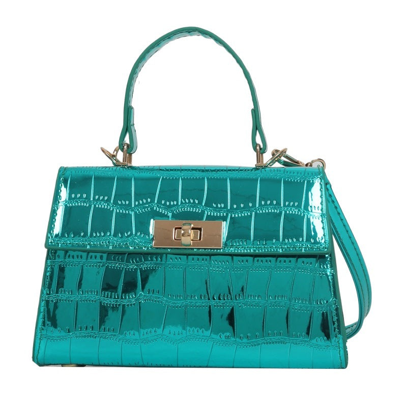 Women's Style Fashion Shiny Surface Crocodile Pattern Portable Handbags