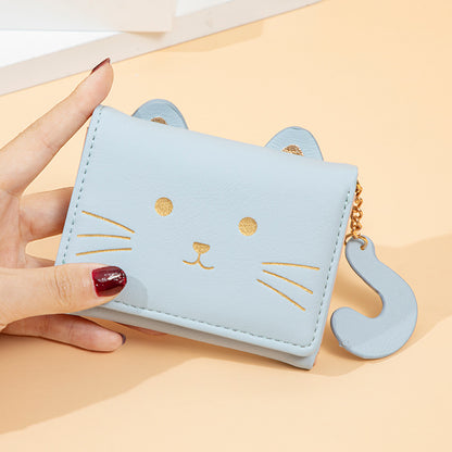 Women's Short Cute Fresh Cat Multiple Ladies Wallets