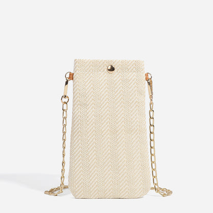 Women's Summer Beach Woven Vertical Mobile Straw Bags