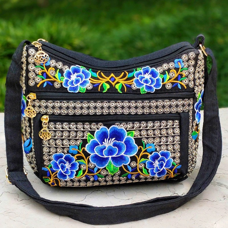 Women's Yunnan National Style Embroidered Full Embroidery Crossbody Bags