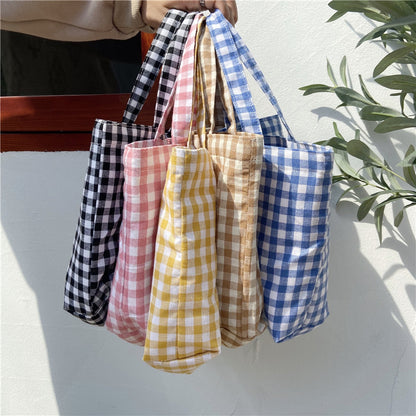 Artistic Portable Lunch Style Plaid Mummy Handbags