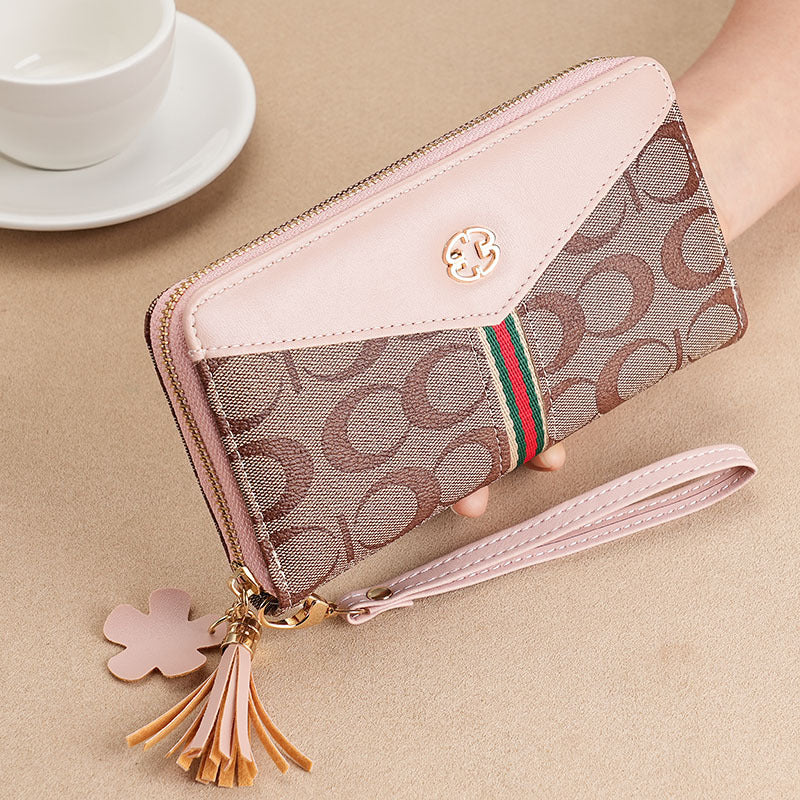 Women's Zip Clutch Long Double Layer Mobile Ladies Wallets