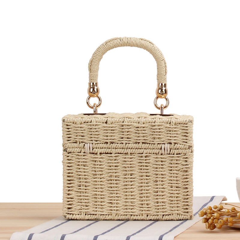 Classic Style Leisure Woven Box Straw Handbags