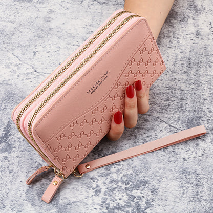 Women's Long Zip Fashion Embossing Large Capacity Ladies Wallets