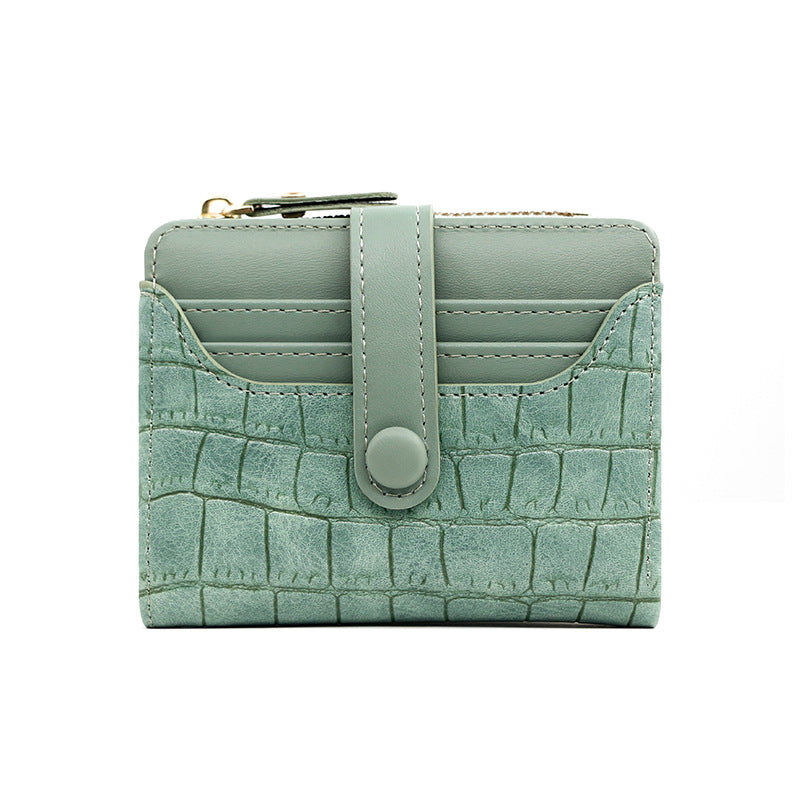 Women's Korean Crocodile Pattern Short Thin Large Ladies Wallets